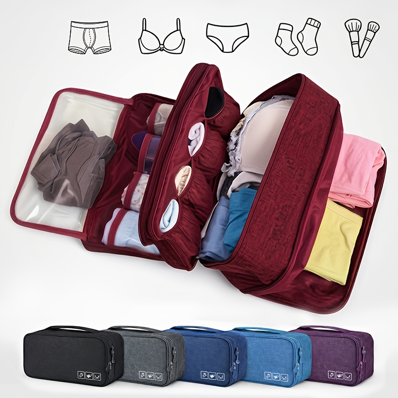 Sock Organizer Tray - 1 STUKS Draagbare Opvouwbare Reis-Ondergoedopbergtas, Lichtgewicht