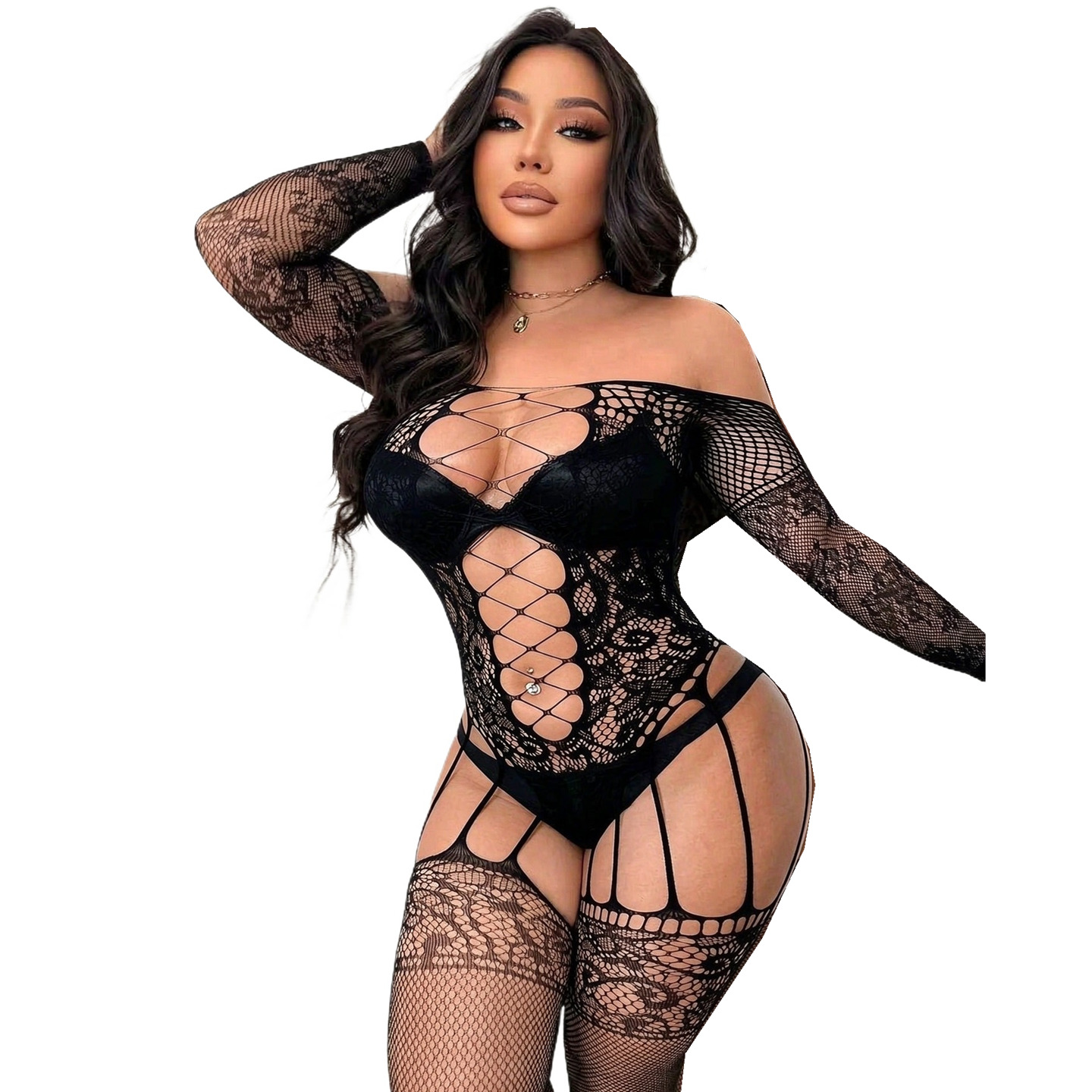 Fishnet Stocking Women - Fishnet full body kousen, modieuze bodysuits,