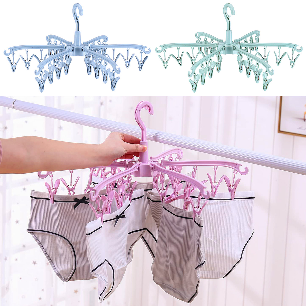 24 Clips Opvouwbare Kledingdro - Sock Organizer Tray recensie en prijs